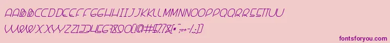 フォントBanquetier Italic – ピンクの背景に紫のフォント
