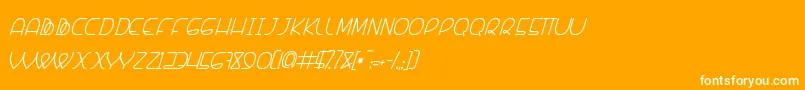 フォントBanquetier Italic – オレンジの背景に白い文字
