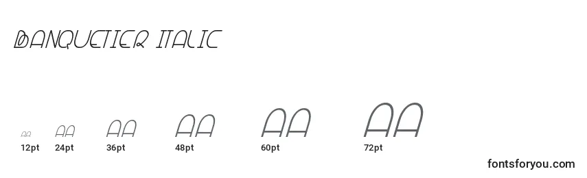 Banquetier Italic Font Sizes
