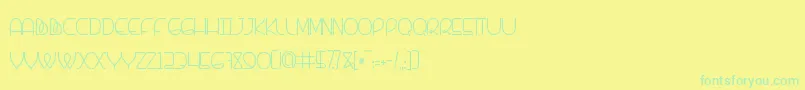 フォントBanquetier – 黄色い背景に緑の文字