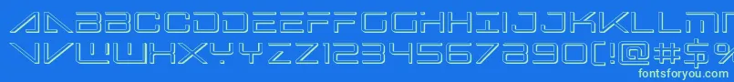 bansheepilot3d1 Font – Green Fonts on Blue Background