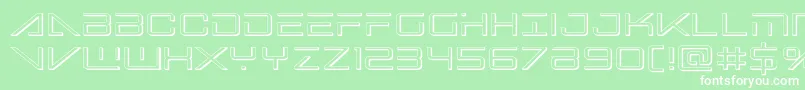 bansheepilot3d1-Schriftart – Weiße Schriften auf grünem Hintergrund