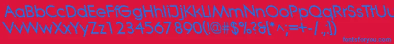 LitheleftyBold Font – Blue Fonts on Red Background