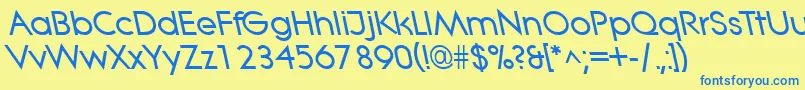 LitheleftyBold Font – Blue Fonts on Yellow Background