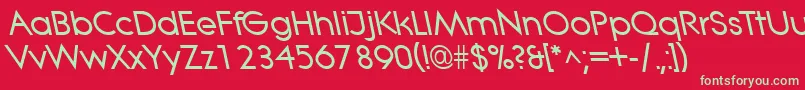 フォントLitheleftyBold – 赤い背景に緑の文字