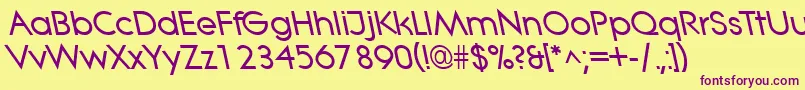 LitheleftyBold Font – Purple Fonts on Yellow Background