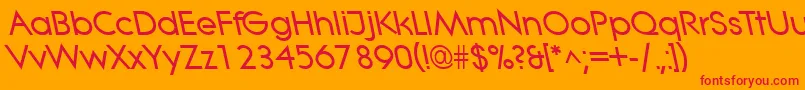 フォントLitheleftyBold – オレンジの背景に赤い文字