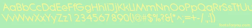 LitheleftyBold Font – Yellow Fonts on Green Background