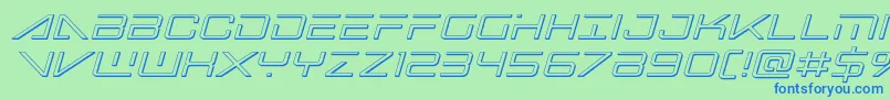 bansheepilot3dital1 Font – Blue Fonts on Green Background