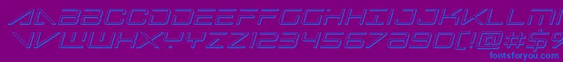 bansheepilot3dital1 Font – Blue Fonts on Purple Background