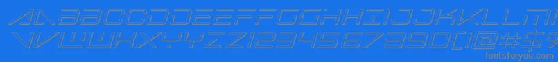 bansheepilot3dital1 Font – Gray Fonts on Blue Background