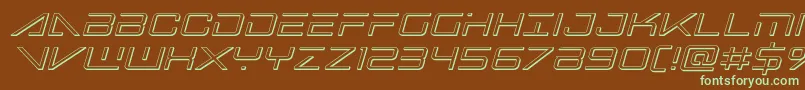 Шрифт bansheepilot3dital1 – зелёные шрифты на коричневом фоне