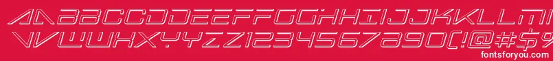 フォントbansheepilot3dital1 – 赤い背景に白い文字