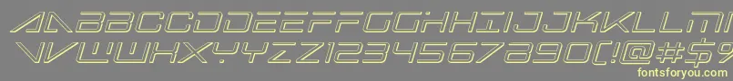 フォントbansheepilot3dital1 – 黄色のフォント、灰色の背景