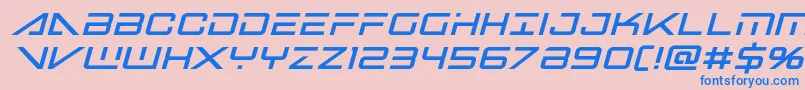 bansheepilotblackital1 Font – Blue Fonts on Pink Background