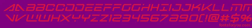 bansheepilotblackital1 Font – Red Fonts on Purple Background