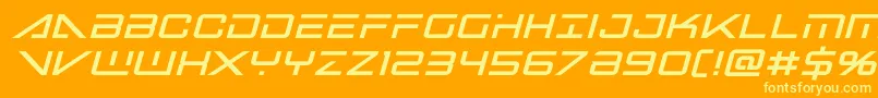 bansheepilotblackital1 Font – Yellow Fonts on Orange Background