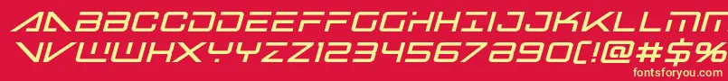 bansheepilotblackital1 Font – Yellow Fonts on Red Background