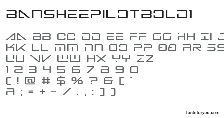 Шрифт Bansheepilotbold1 – алфавит, цифры, специальные символы