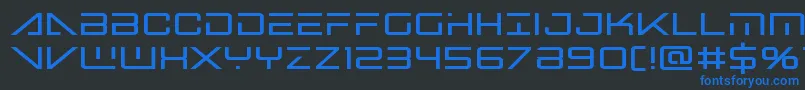 Fonte bansheepilotbold1 – fontes azuis em um fundo preto