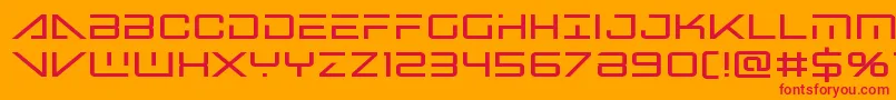 bansheepilotbold1-Schriftart – Rote Schriften auf orangefarbenem Hintergrund