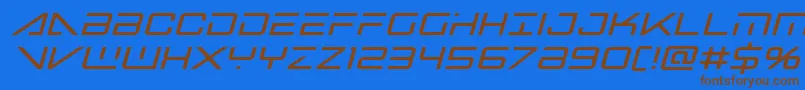 bansheepilotboldital1 Font – Brown Fonts on Blue Background