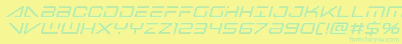 bansheepilotboldital1 Font – Green Fonts on Yellow Background