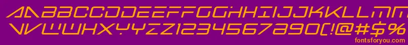 bansheepilotboldital1-fontti – oranssit fontit violetilla taustalla
