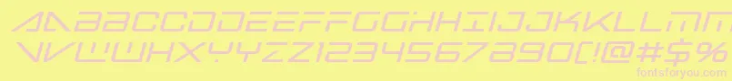 bansheepilotboldital1 Font – Pink Fonts on Yellow Background