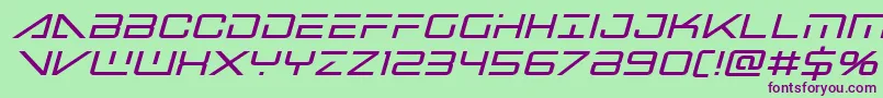 bansheepilotboldital1 Font – Purple Fonts on Green Background