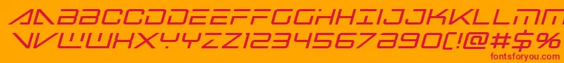 bansheepilotboldital1 Font – Red Fonts on Orange Background
