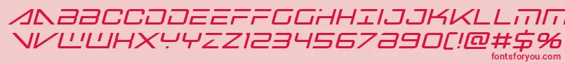 フォントbansheepilotboldital1 – ピンクの背景に赤い文字