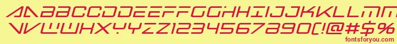 フォントbansheepilotboldital1 – 赤い文字の黄色い背景