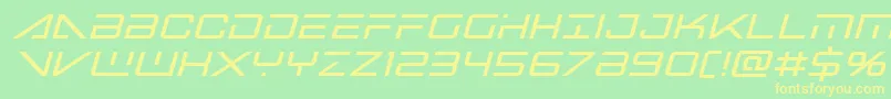 bansheepilotboldital1 Font – Yellow Fonts on Green Background