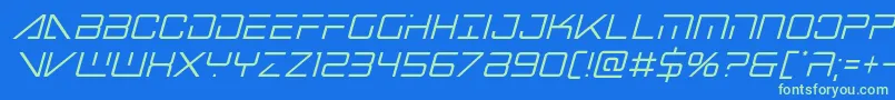 bansheepilotcondital1 Font – Green Fonts on Blue Background