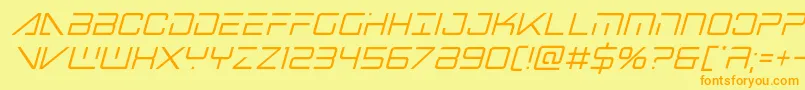 bansheepilotcondital1 Font – Orange Fonts on Yellow Background