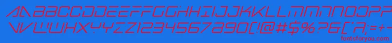 bansheepilotcondital1 Font – Red Fonts on Blue Background