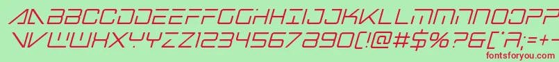 bansheepilotcondital1 Font – Red Fonts on Green Background