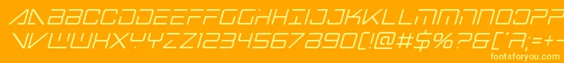 bansheepilotcondital1 Font – Yellow Fonts on Orange Background