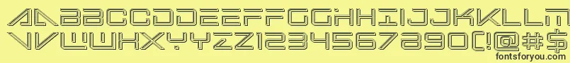 bansheepilotengrave1 Font – Black Fonts on Yellow Background