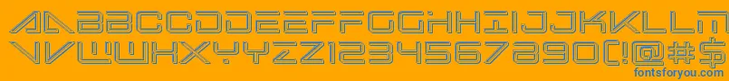 bansheepilotengrave1 Font – Blue Fonts on Orange Background