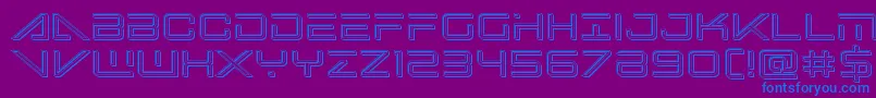 bansheepilotengrave1 Font – Blue Fonts on Purple Background