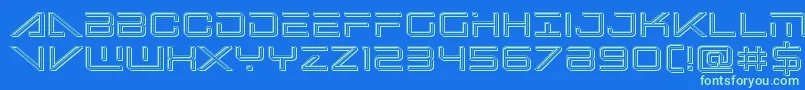 bansheepilotengrave1 Font – Green Fonts on Blue Background