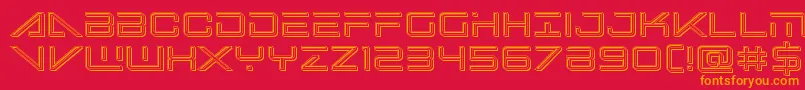 bansheepilotengrave1 Font – Orange Fonts on Red Background