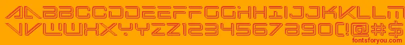 Fonte bansheepilotengrave1 – fontes vermelhas em um fundo laranja