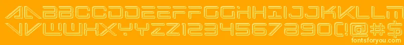 bansheepilotengrave1 Font – Yellow Fonts on Orange Background