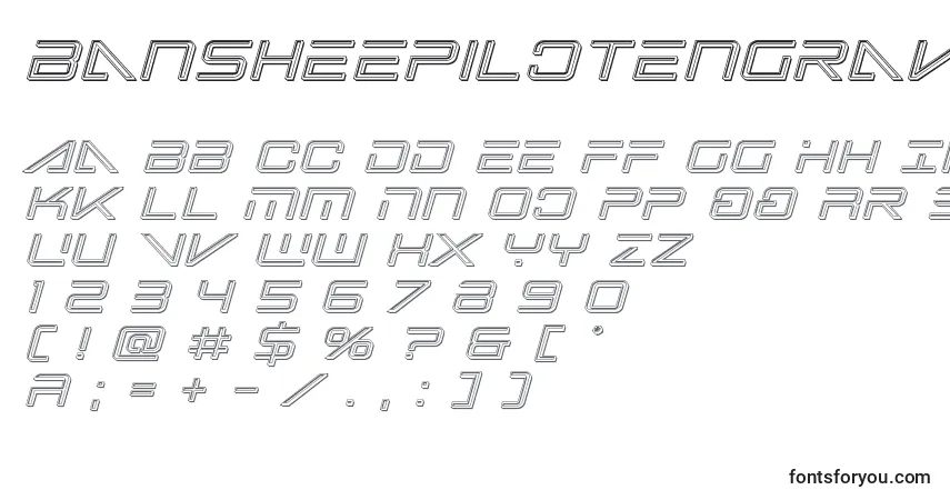 Schriftart Bansheepilotengraveital1 – Alphabet, Zahlen, spezielle Symbole