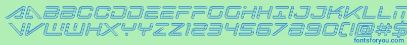 bansheepilotengraveital1 Font – Blue Fonts on Green Background