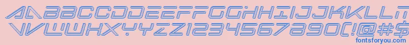 bansheepilotengraveital1 Font – Blue Fonts on Pink Background