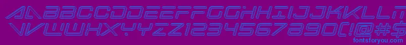 Шрифт bansheepilotengraveital1 – синие шрифты на фиолетовом фоне